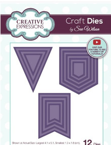 Creative Expressions- Sue Wilson- Frames & Tags Collection- Mini Bunting Flags Craft Die