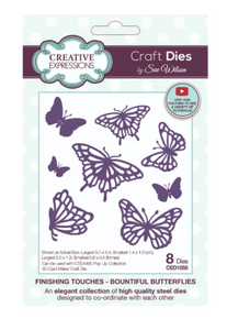Creative Expressions- Sue Wilson- Finishing Touches Collection- Bountiful Butterflies Craft Dies 8pc