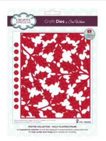 Creative Expressions- Sue Wilson- Festive Collection- Holly Floating Frame Craft Die