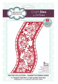 Creative Expressions- Sue Wilson- Festive Collection- Poinsettia Ribbon Wave Craft Die