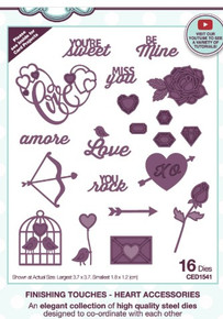 Creative Expressions- Sue Wilson- Finishing Touches Collection- Heart Accessories Craft Die