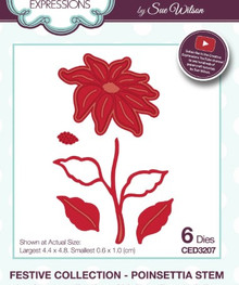 Creative Expressions-Sue Wilson -Festive Collection- Poinsettia Stem