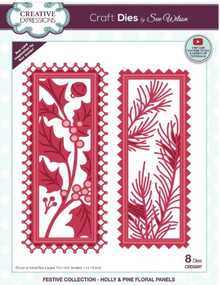 Creative Expressions- Sue Wilson- Festive Collection- Holly & Pine Floral Panels Craft Die