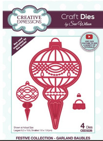 Creative Expressions- Sue Wilson- Festive Collection- Garland Baubles Die Set