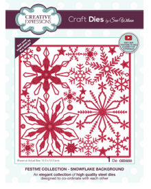 Creative Expressions- Sue Wilson- Festive Collection- Snowflake Background Craft Die