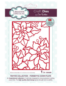 Creative Expressions- Sue Wilson- Festive Collection- Poinsettia Cover Plate Craft Die