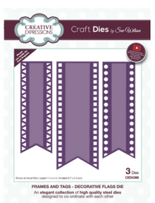 Creative Expressions- Sue Wilson- Frames and Tags Collection- Decorative Flags Dies