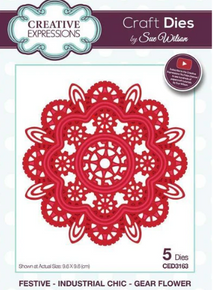 Creative Expressions- Sue Wilson- Festive Collection- Industrial Chic- Gear Flower