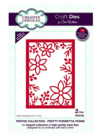 Creative Expressions- Sue Wilson- Festive Collection- Pretty Poinsettia Frame Craft Die