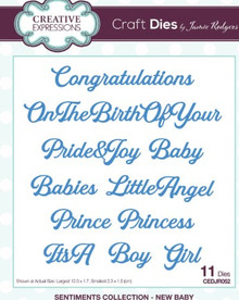Creative Expressions- Jamie Rodgers- Sentiments Collection- New Baby Craft Die