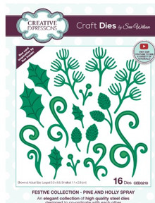 Creative Expressions- Sue Wilson- Pine and Holly Spray Craft Die