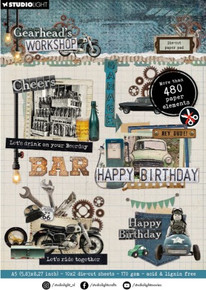 Studio Light- Gearhead's Workshop- Die-Cut Paper Pad Paper Elements 20 sheets