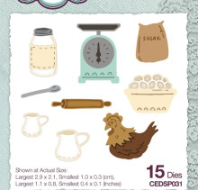 Creative Expressions- Sam Poole- Rustic Homestead- Kitchen Shelf Accessories Craft Die