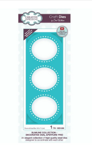 Creative Expressions- Sue Wilson- Slimline Collection- Decorative Oval Aperture Trio Craft Die