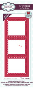 Creative Expressions- Sue Wilson- Slimline Collection- Outer Scalloped Rectangle Aperture Trio Craft Die