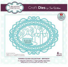 Creative Expressions- Sue Wilson- Stained Glass Collection- Birthday Craft Die