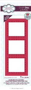 Creative Expressions- Sue Wilson- Slimline Collection- Stars Rectangle Aperture Trio Craft Die