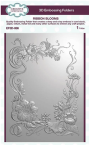 Creative Expressions- 3D Embossing Folder- Ribbon Blooms 5 in x 7 in