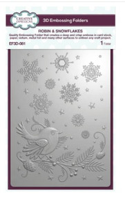 Creative Expressions- 3D Embossing Folder- Robin & Snowflakes 5x7