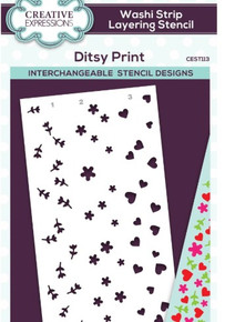 Creative Expressions- Washi Strip Layering Stencil- Ditsy Print