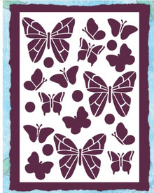 Creative Expressions- Helen Colebrook- 8 in x 6 in Stencil- Whimsical Butterflies
