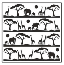 Creative Expressions- Sue Wilson- 7 in x 7 in Stencil- Safari Landscape