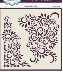 Creative Expressions- 7 in x 7 in Stencil- Henna Petals
