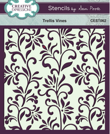 Creative Expressions- Sam Poole- 6 in x 6 in Stencil- Trellis Vines