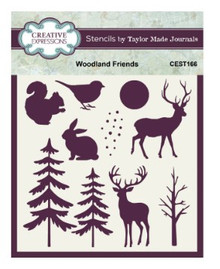 Creative Expressions- Taylor Made Journals- 6x6in Stencil -Woodland Friends