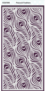 Creative Expressions- DL Stencil 4 in x 8 in- Peacock Feathers