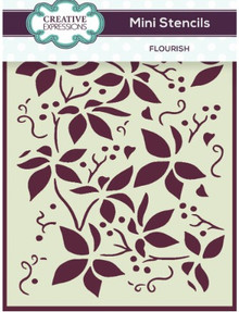Creative Expressions- Mini Stencil- Flourish 4in x 3in