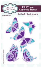 Creative Expressions- Mini Layering Stencil- Butterfly Background 4x3in Set of 3
