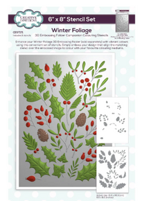 Creative Expressions- 6x8" Stencil Set of 2 -Winter Foliage
