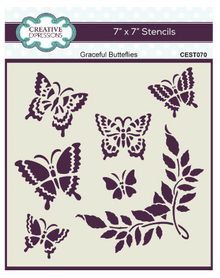 Creative Expressions- 7 in x 7 in Stencil- Graceful Butterflies