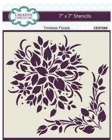 Creative Expressions- 7 in x 7 in Stencil- Timeless Florals
