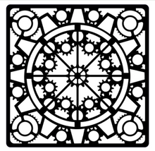 Creative Expressions- Lisa Horton- 17x17cm Stencil- Steampunk Clockwork