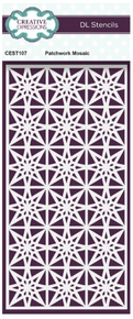 Creative Expressions- DL Stencil 4 in x 8 in- Patchwork Mosaic