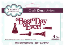Creative Expressions- Sue Wilson- Mini Expressions- Best Day Ever Craft Die
