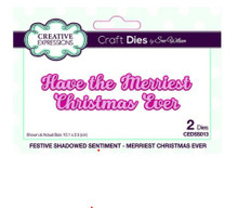 Creative Expressions- Sue Wilson- Festive Shadowed Sentiment- Merriest Christmas Ever Craft Die