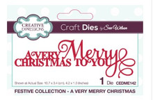 Creative Expressions- Sue Wilson- Festive Collection- Mini Expressions- A Very Merry Christmas Craft Die