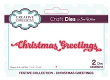 Creative Expressions- Sue Wilson- Festive Collection- Christmas Greetings Die