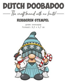 Dutch Doobadoo Gnome with Snowman Stamp