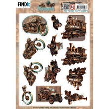 Find It Trading 3D DIE-Cut Push Out Sheet Steampunk Vehicles