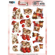 Find It Trading 3D Pushout Sheet - Berries Beauties - A Very Furry Christmas - Kitten