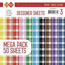 Find It Trading Tartan Bright Colors Mega Pack 3 Designer Sheets by Card Deco
