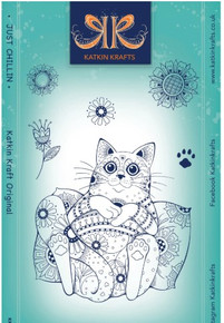 Katkin Krafts- 6 in x 8 in Clear Stamp Set- Just Chillin'