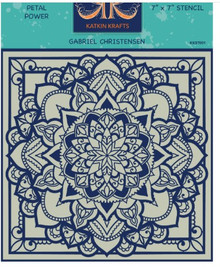Katkin Krafts- 7 in x 7 in Stencil- Petal Power