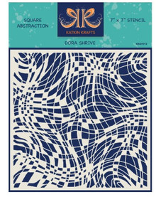 Katkin Krafts- 7 in x 7 in Stencil- Square Abstraction