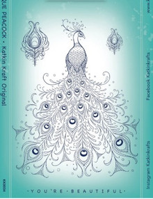 Katkin Krafts- 6 in x 8 in Clear Stamp Set- Picturesque Peacock