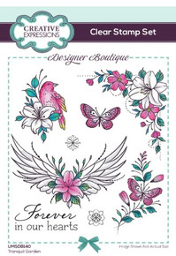 Creative Expressions- Designer Boutique A6 Clear Stamp Set- Tranquil Garden